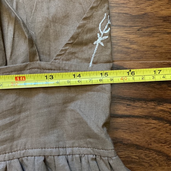 Beautiful brown vacation dress with white embroidery in size M - Picture 9 of 11